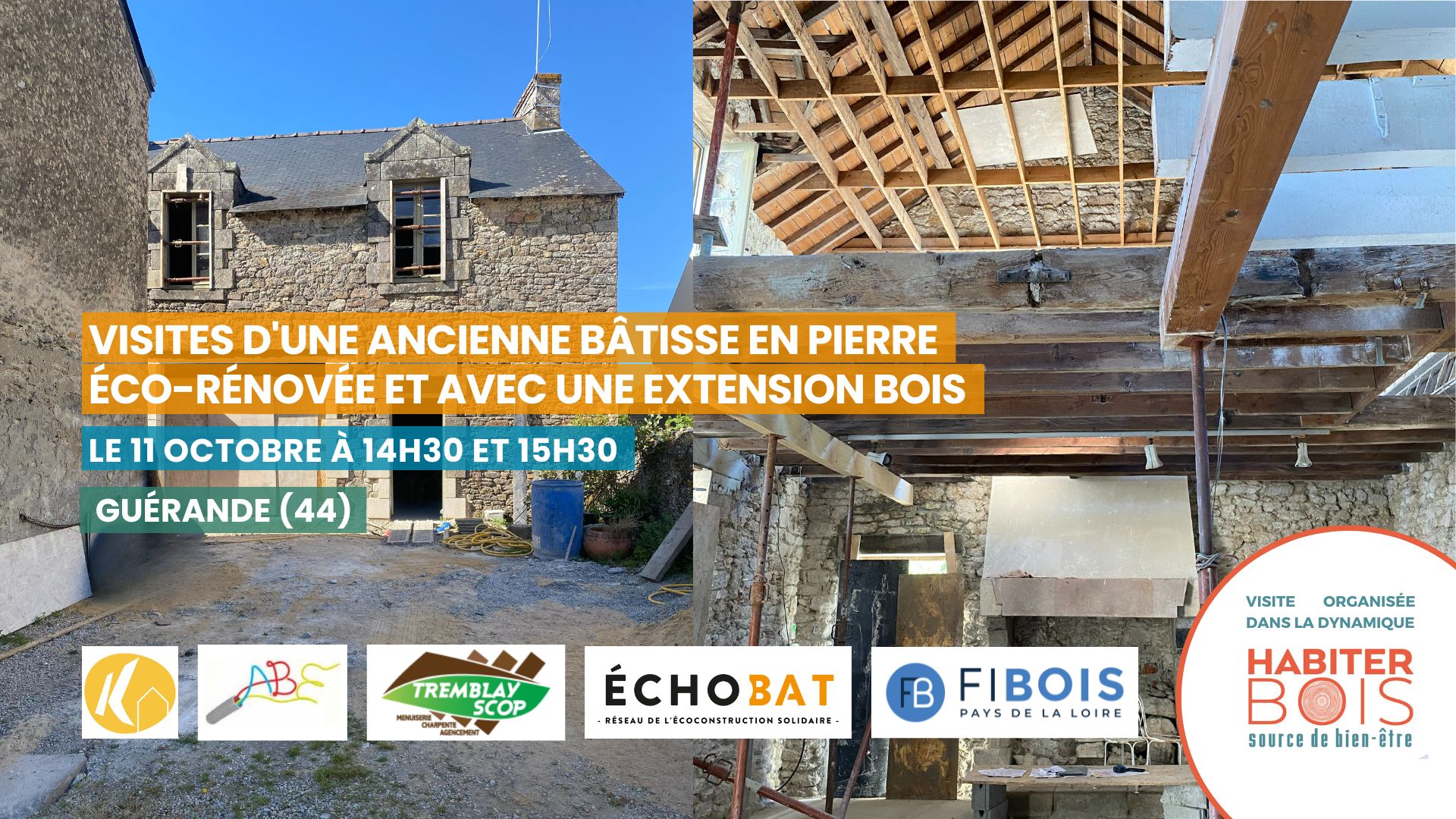 Visite d'une bâtisse en pierre éco-rénovée avec une extension bois